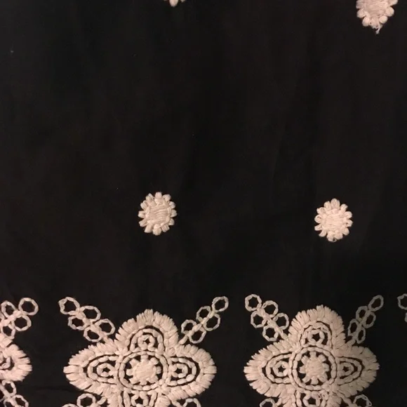 COPY - Black Dress with Embroidered Flowers - Picture 3 of 5